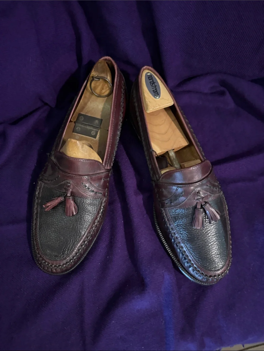 Pronto Uomo Men's Tassel Loafers in Deep Burgundy